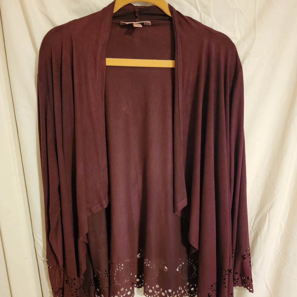 Krazy Kat Purple Long Sleeved Shawl Size XL